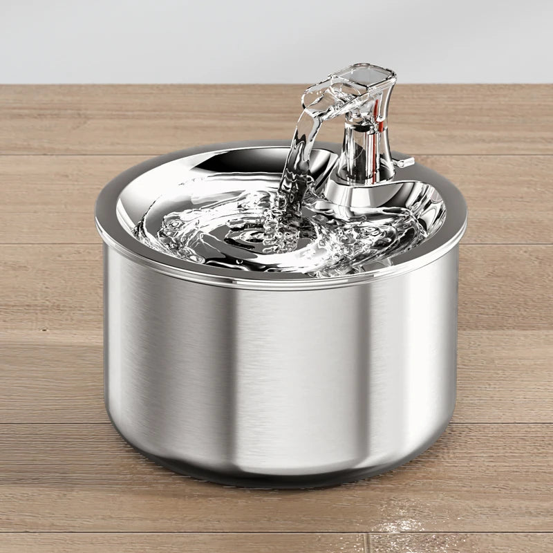 2L Automatic Stainless Steel Pet Water Dispenser Water Fountain