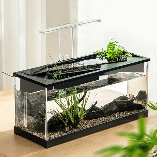 High Transparency Fish Tanks Desktop Decor with Pump + Light