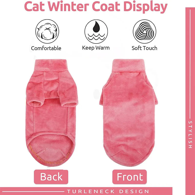 Sphynx Cat Sweater, Turtleneck Warm Winter Hairless Cat Clothes