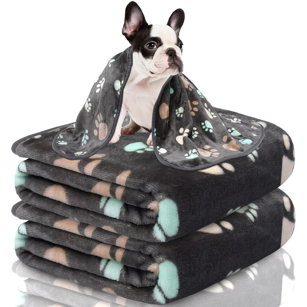 Black Soft Thick Pet Blanket, Double-sided Pattern