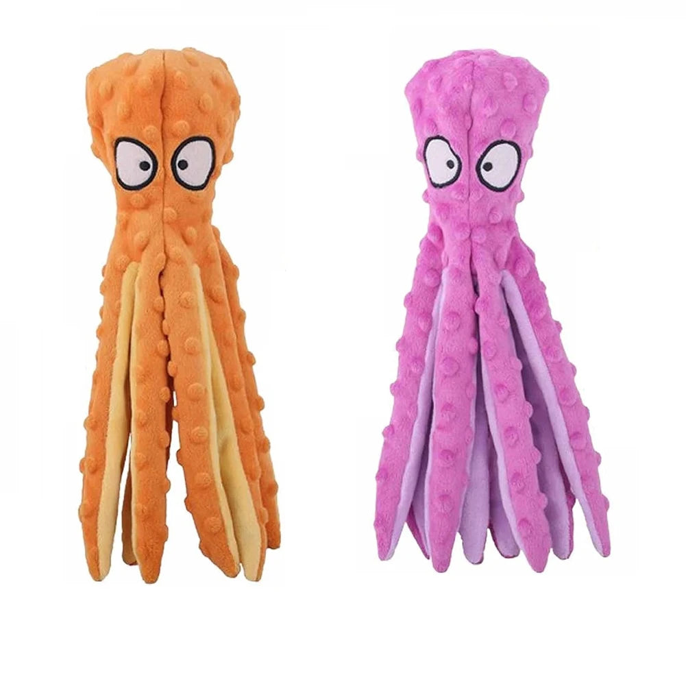 Indestructible Interactive Dog Toy, Plush Toy Octopus Bite Resistant