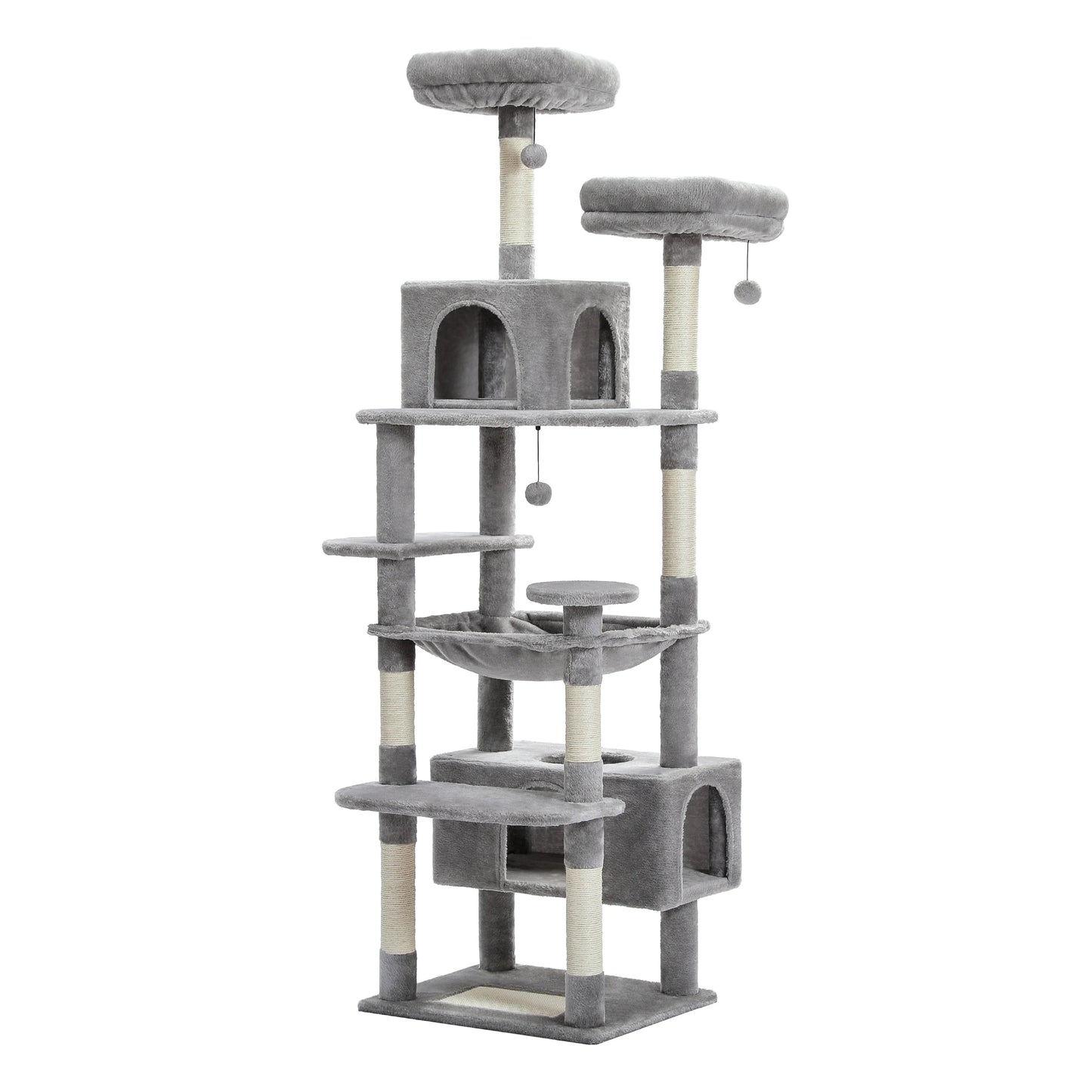 Indoor Multi-Level Plush Cat Condo with Scratching Posts Perches Caves