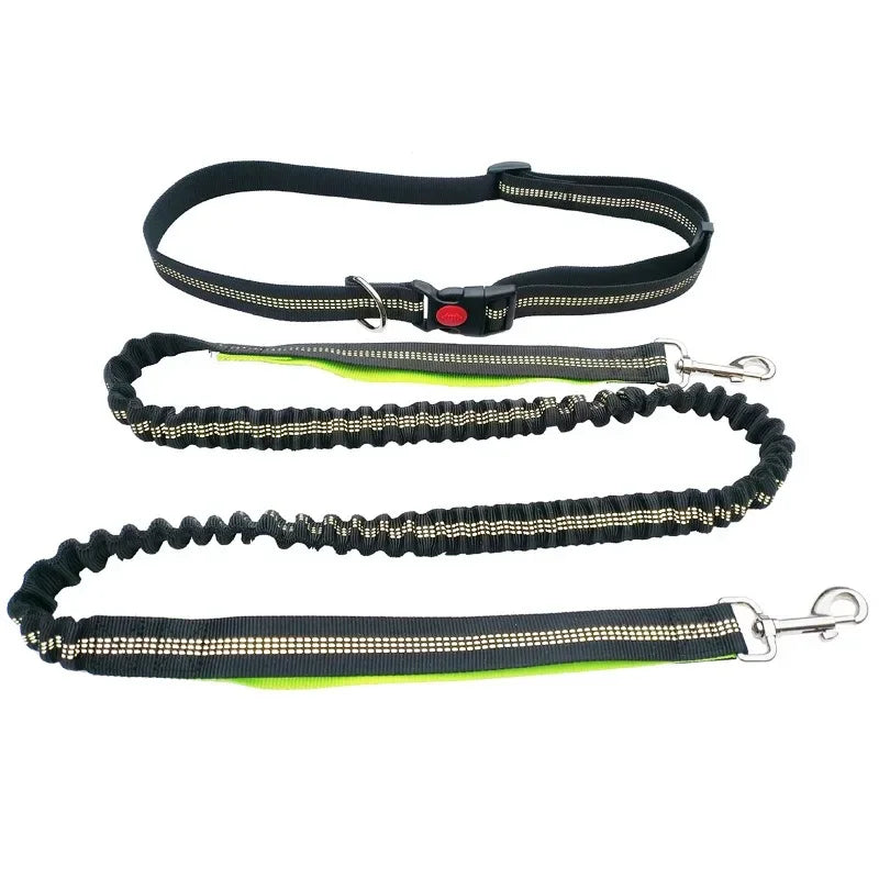 Hand Free Dog Leash Adjustable Waist Belt Chest Strap Traction Rope