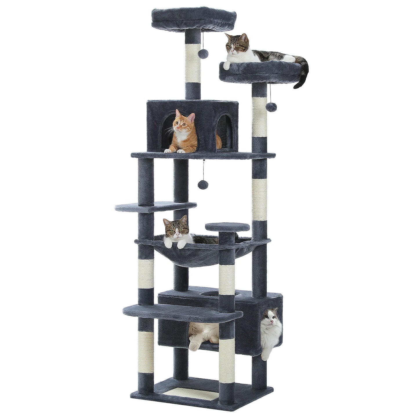 Large Cat Tree and Tower for Indoor Cats Spacious Hammock Perches