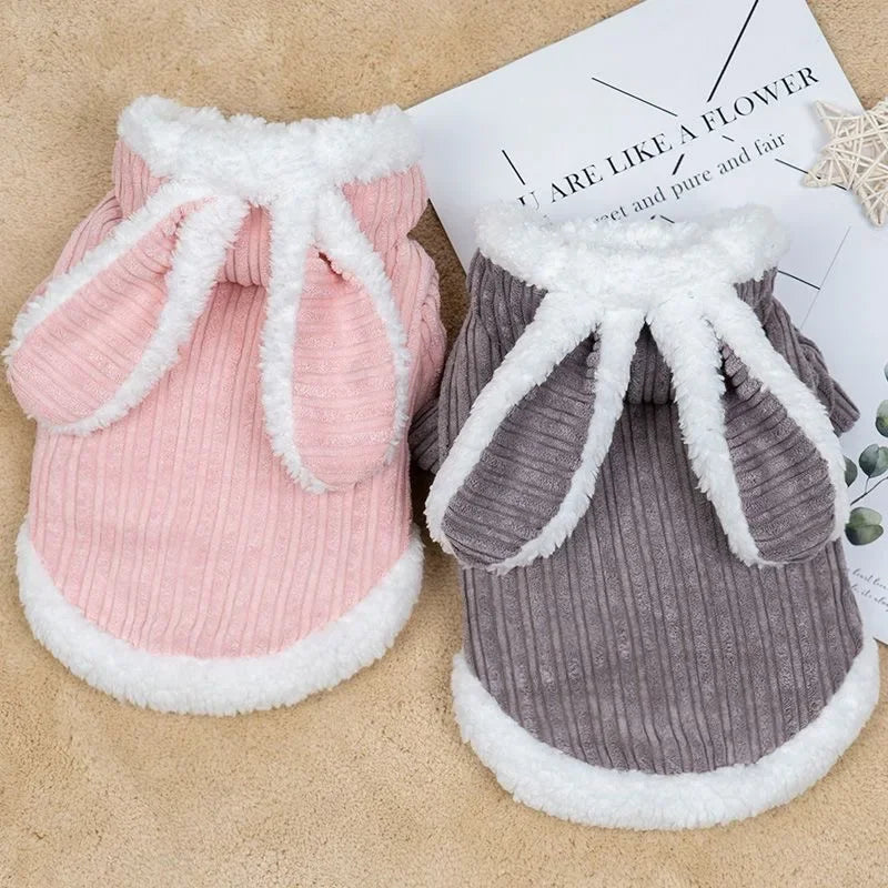 Warm Winter Coat for Kittens/Puppies Cute Bunny Appearance