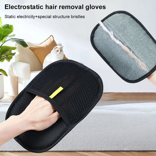 Pet Grooming Deshedding Glove removes pet hair