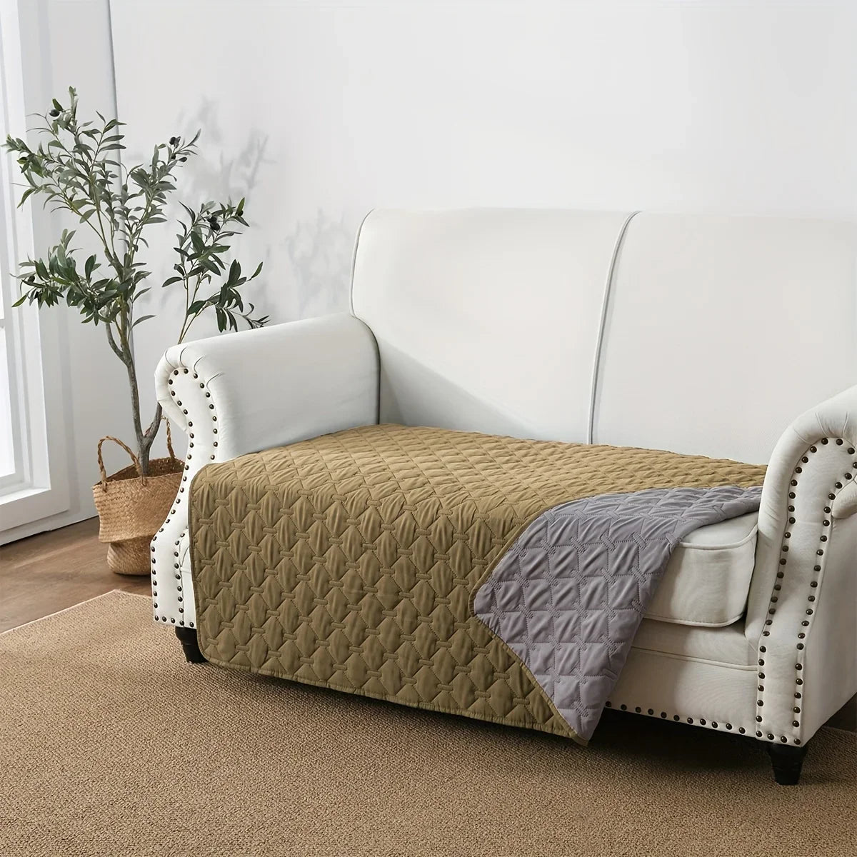 Double-Sided Waterproof Bed Cover Furniture Protector For Dogs
