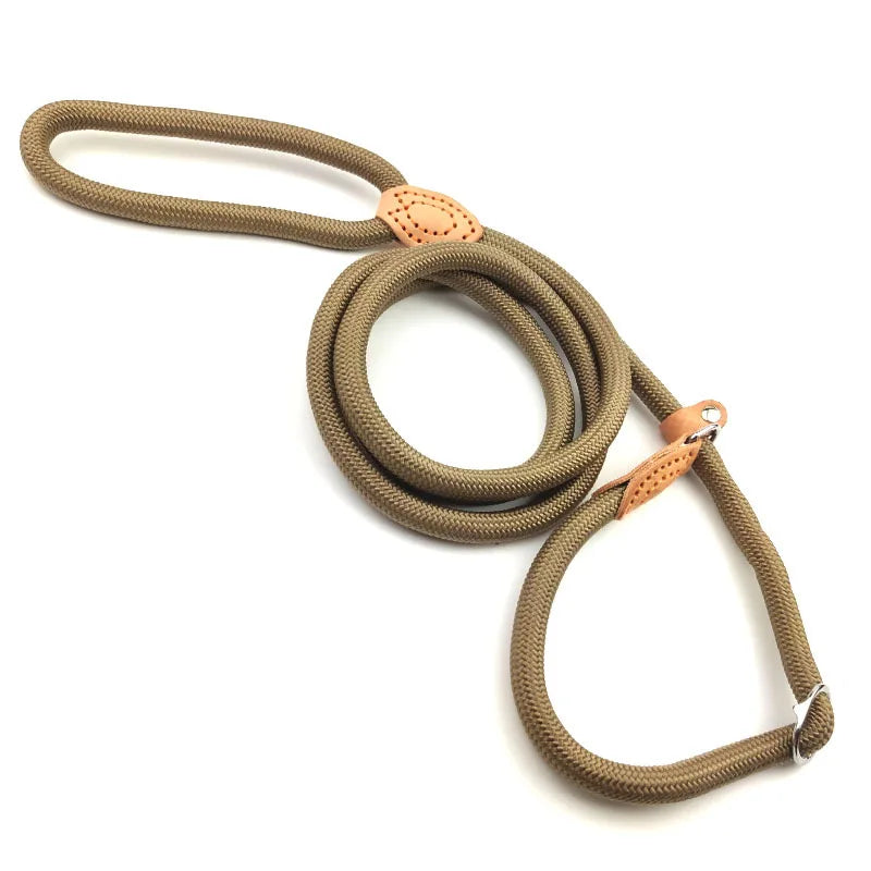 Adjustable Heavy Duty Braided Slip Rope Training Leashes for Small Medium Dogs