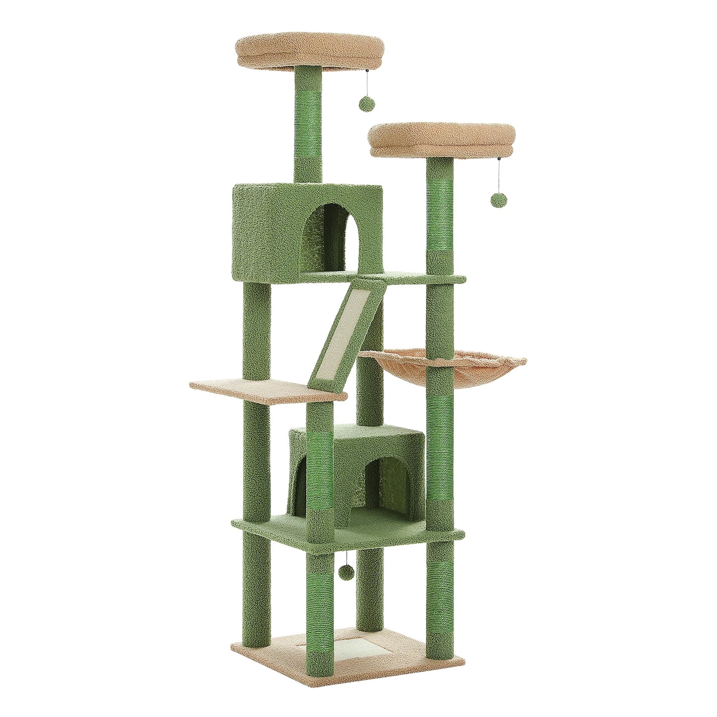 Indoor Multi-Level Plush Cat Condo with Scratching Posts Perches Caves
