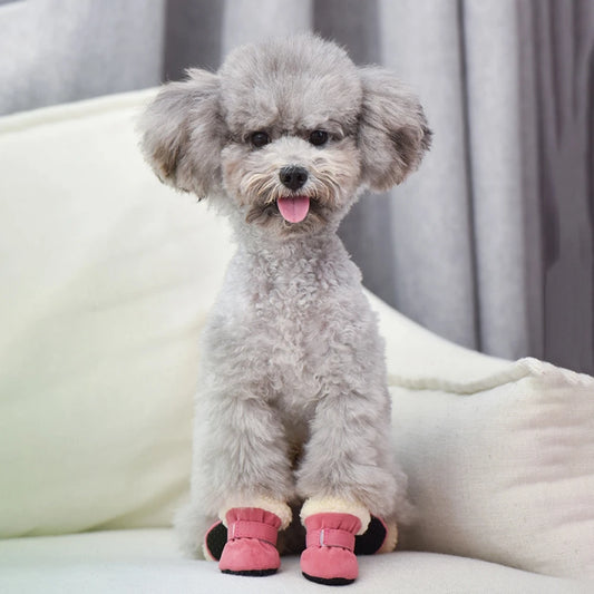 4Pcs Dog Snow Boots Autumn & Winter Small/Medium Dog/Cats S-XL Non-Slip Soles