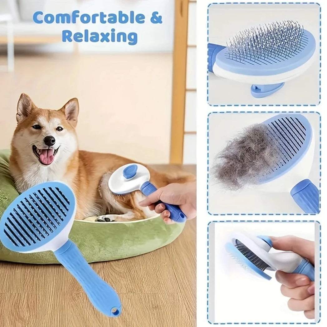 7 Pack Pet Grooming Set, Hair Removal Comb, Flea Comb, Dog Shampoo Brush, Pet Nail Clippers, Dog Toothbrush Set