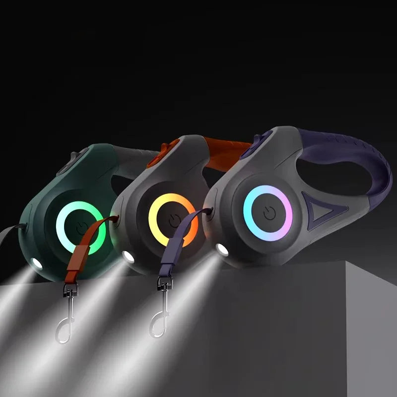 5M Automatic Retractable Dog Leash with Led Flashlight