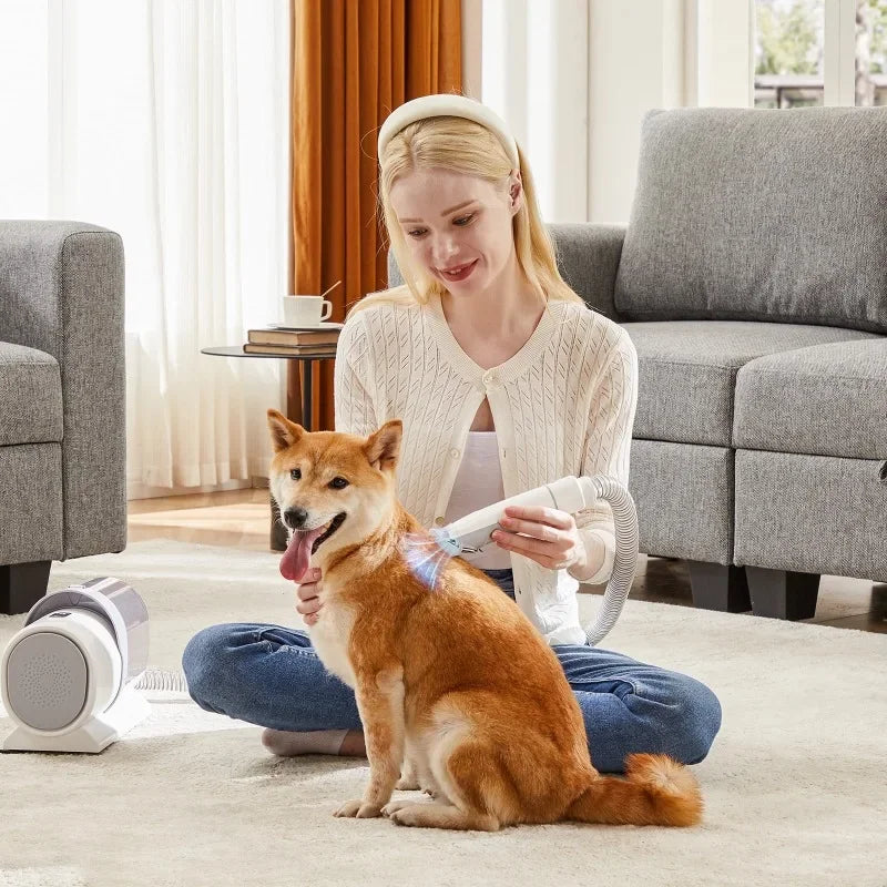 Pet Hair Vacuum for Dog Grooming, 5-In-1 Electric Clippers