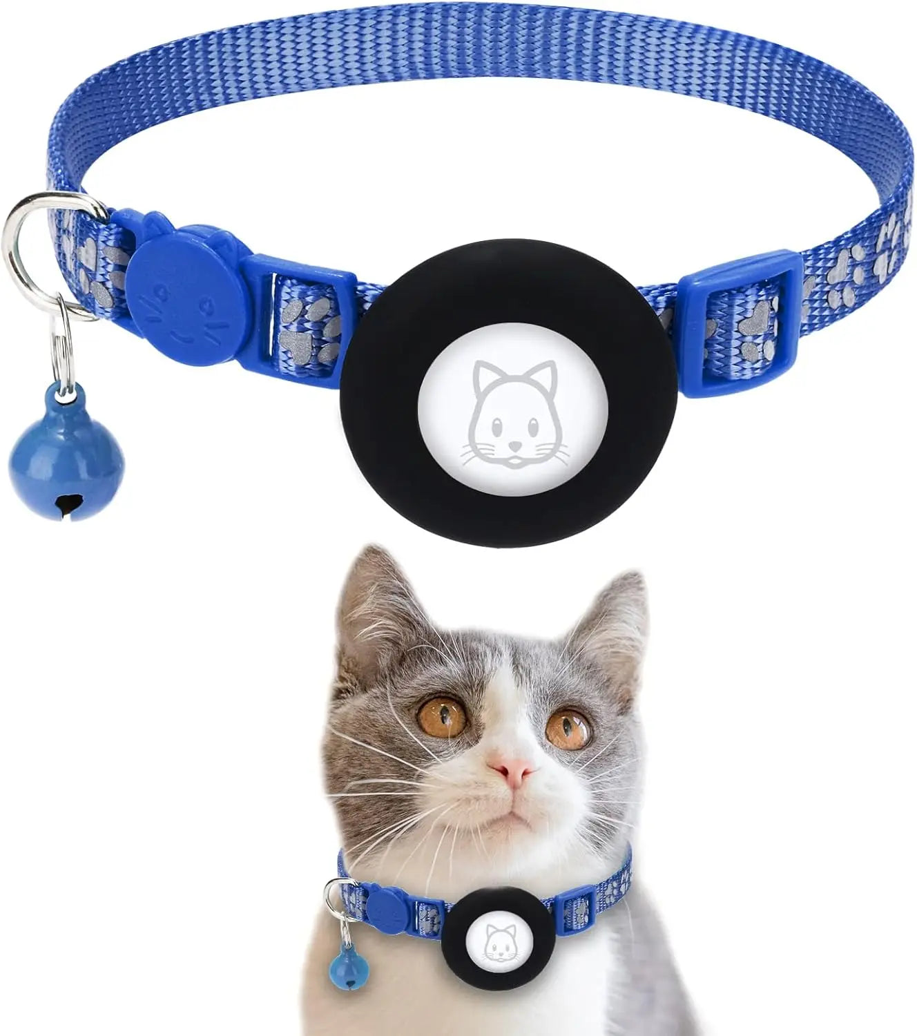 Adjustable Reflective Anti Choke Apple Airtag Collar