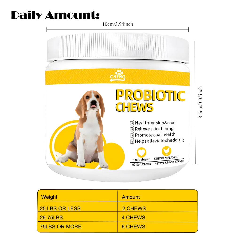 Probiotic Soft Chews Promote Healthy Skin & Coat, Alleviate Shedding & Relieves Itching
