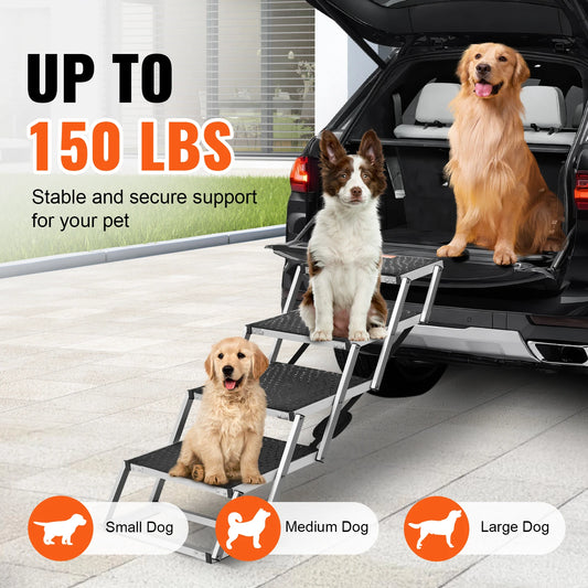 Folding Portable Pet Steps for Cars Lightweight Aluminum