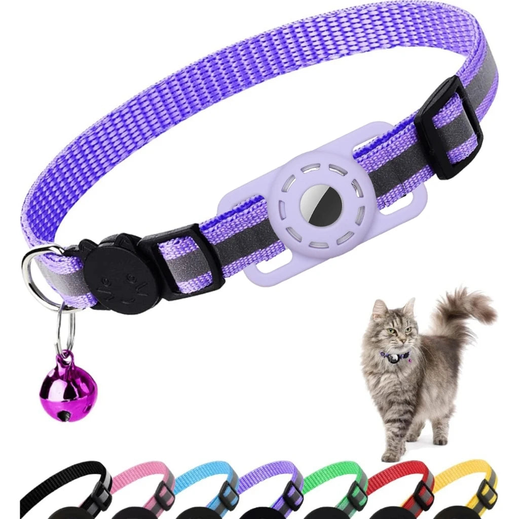 Adjustable Reflective Anti Choke Apple Airtag Collar