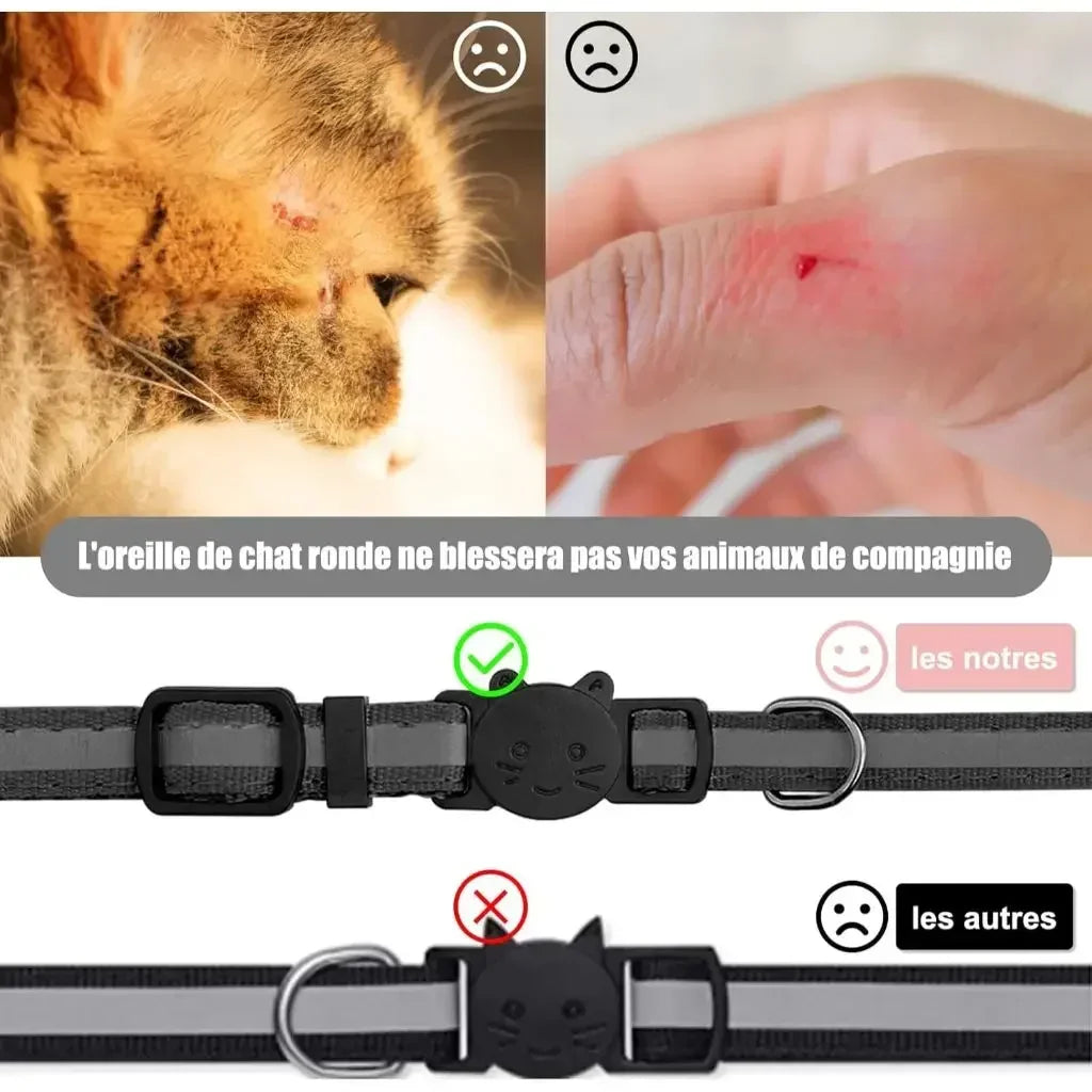 Adjustable Reflective Anti Choke Apple Airtag Collar