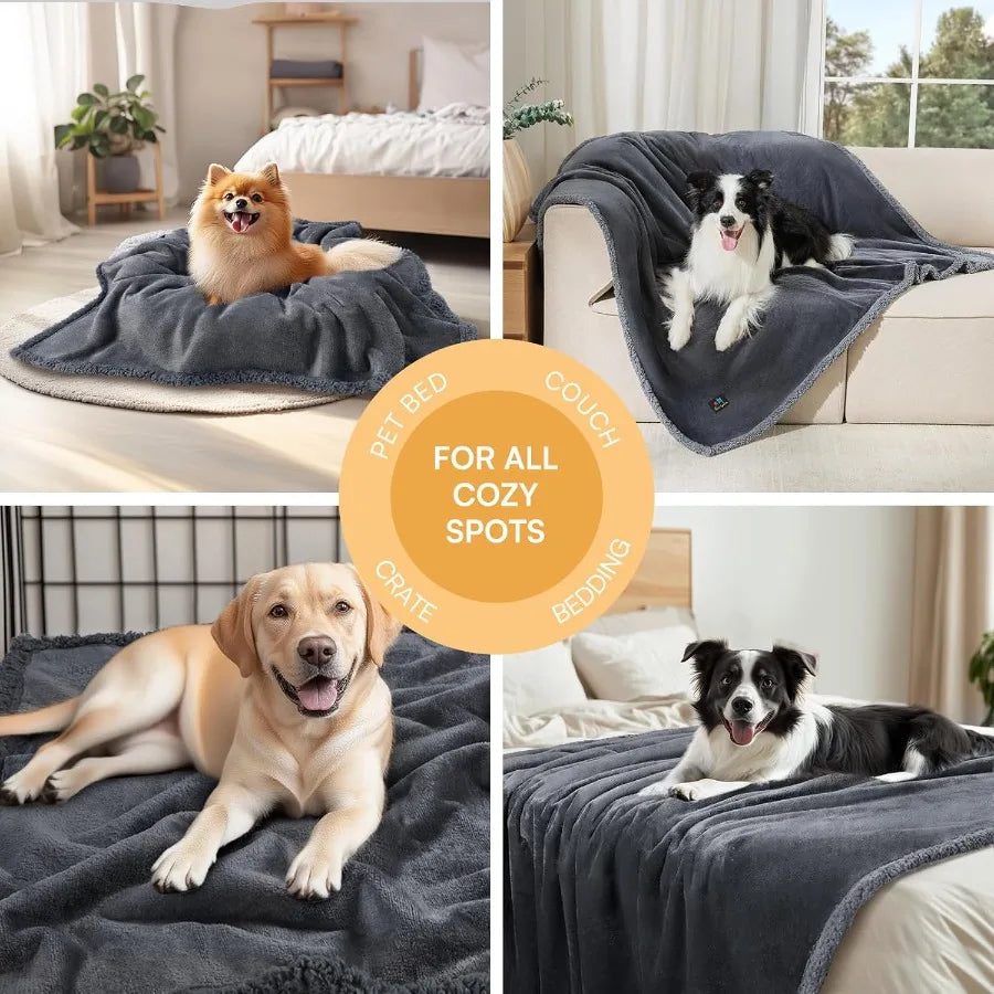 Waterproof Pet Blanket Reversible Sherpa Furniture Protector
