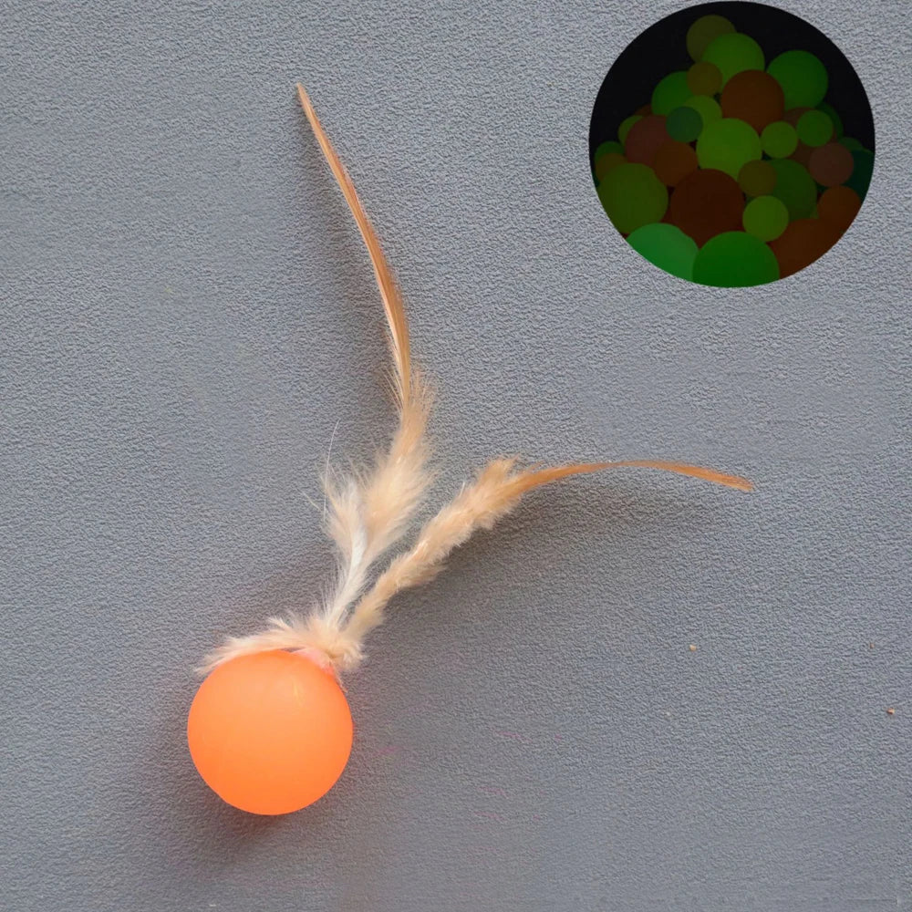5pcs Funny Elastic Ball Interactive Toy Feather Football Toys