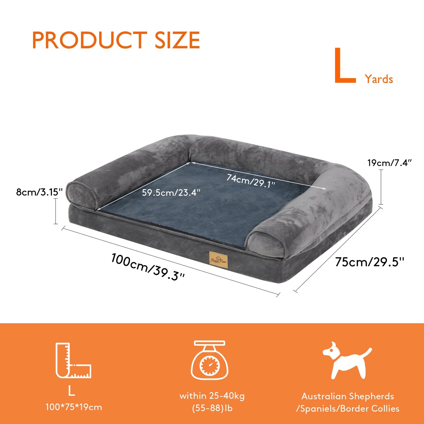 Extra Large Orthopedic Pet Mattress with Removable Washable Cover