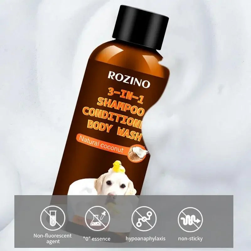 3-in-1 Coconut Shampoo and Conditioner Plant-Based Organic Tearless Moisturizer