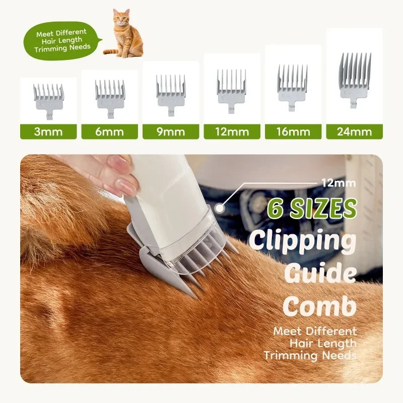 Pet Hair Vacuum for Dog Grooming, 5-In-1 Electric Clippers