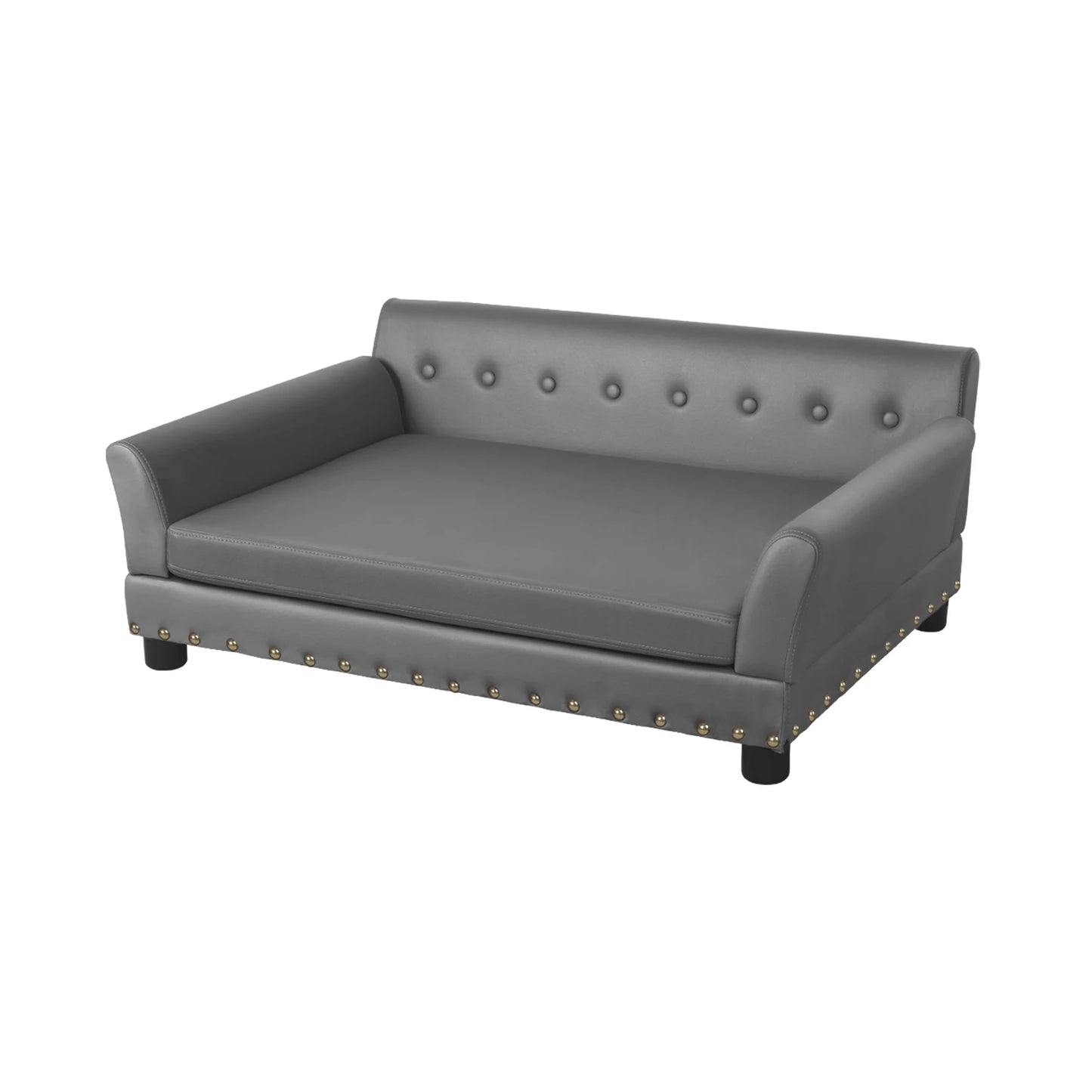 XL Elevated Dog Bed Sofa Microfiber Leather Cover with Removable Cushion