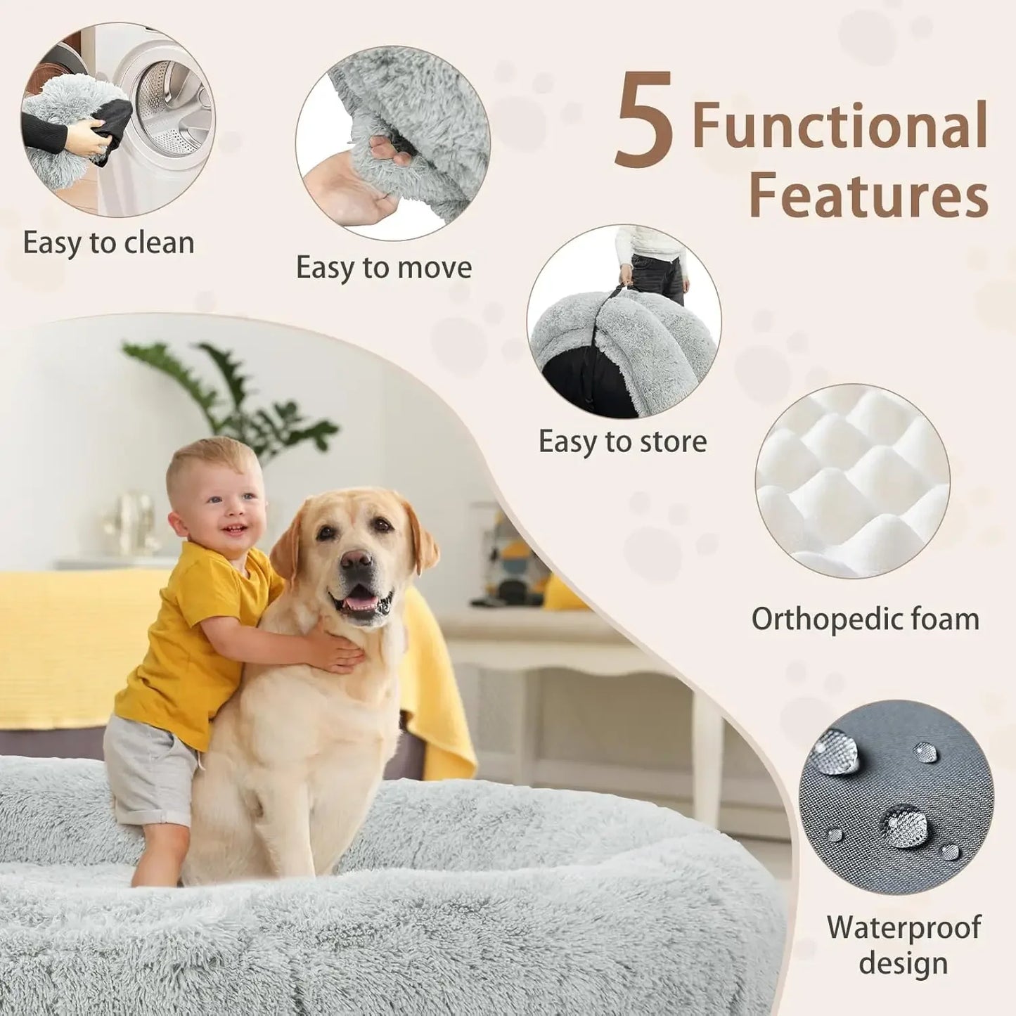 Human Dog Bed, Washable, Giant People Dog Bed Large Oversize Dog Bed