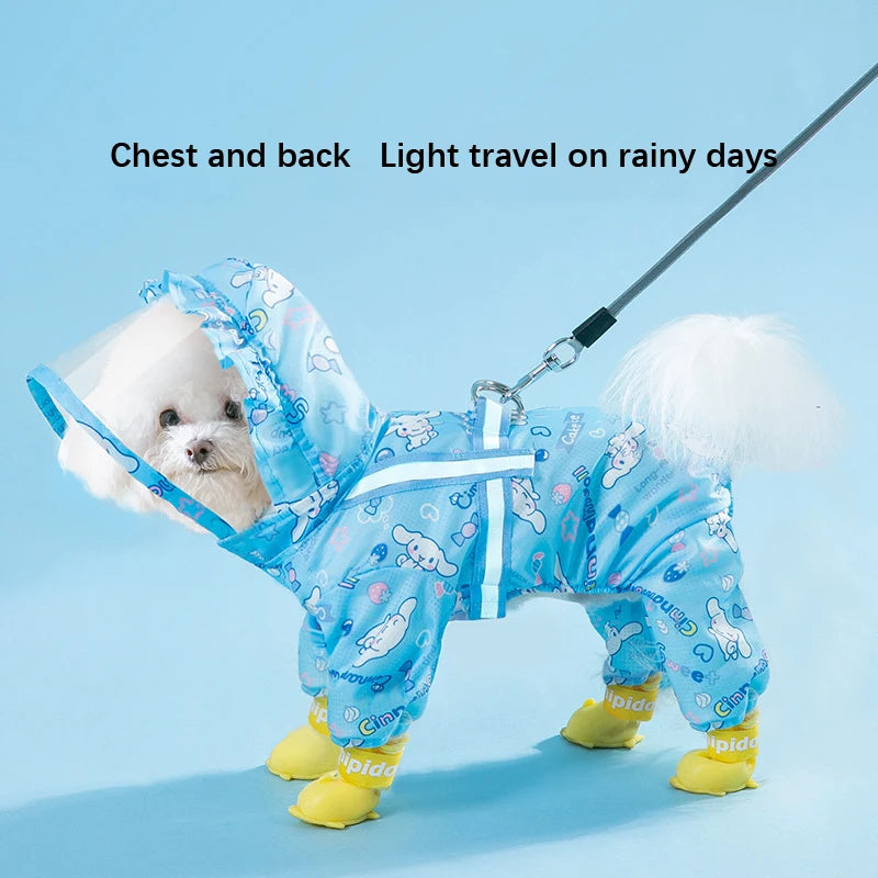Waterproof Hooded Rain Jacket for Dogs of all Sizes - Keep Your Pup Dry and Stylish