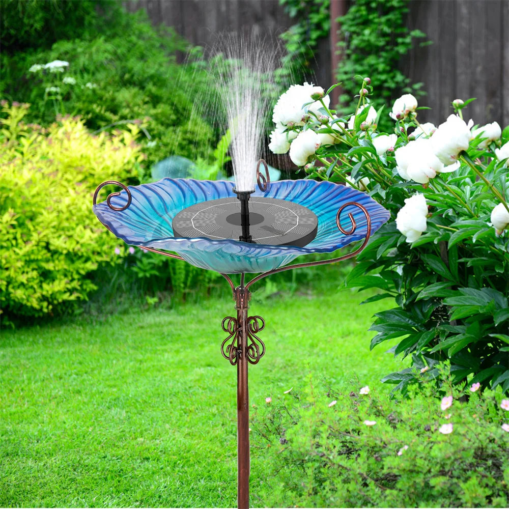 Large Glass Bird Bath Garden Feeding Bowl