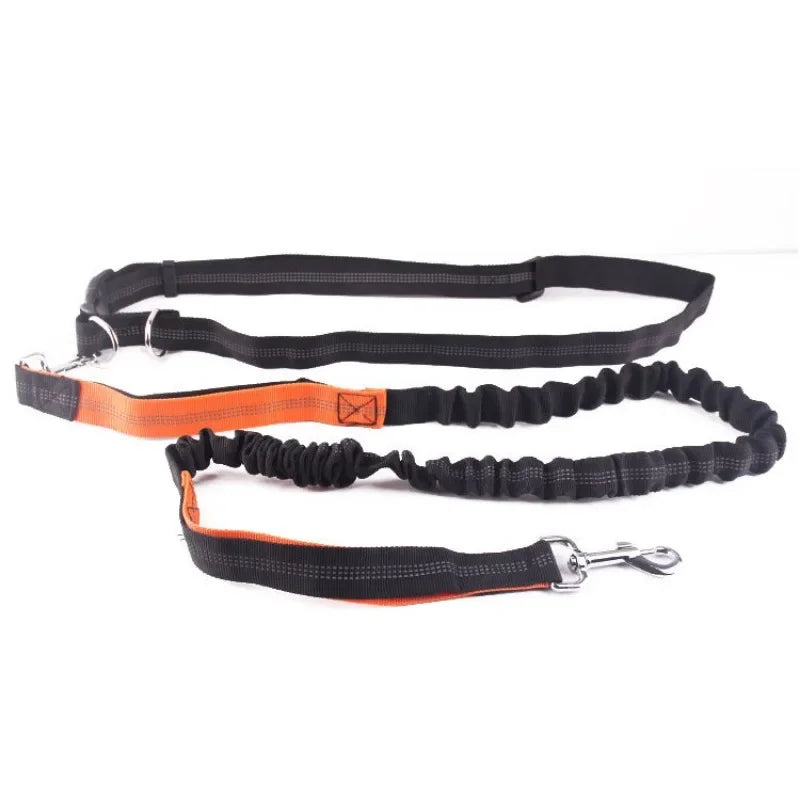 Hand Free Dog Leash Adjustable Waist Belt Chest Strap Traction Rope