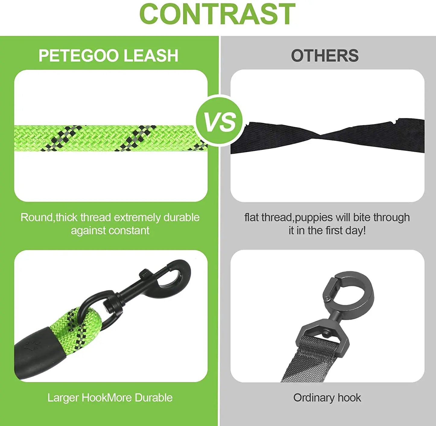 Reflective Heavy Duty Dog Leash with Padded Handle Durable Nylon Rope Leashes