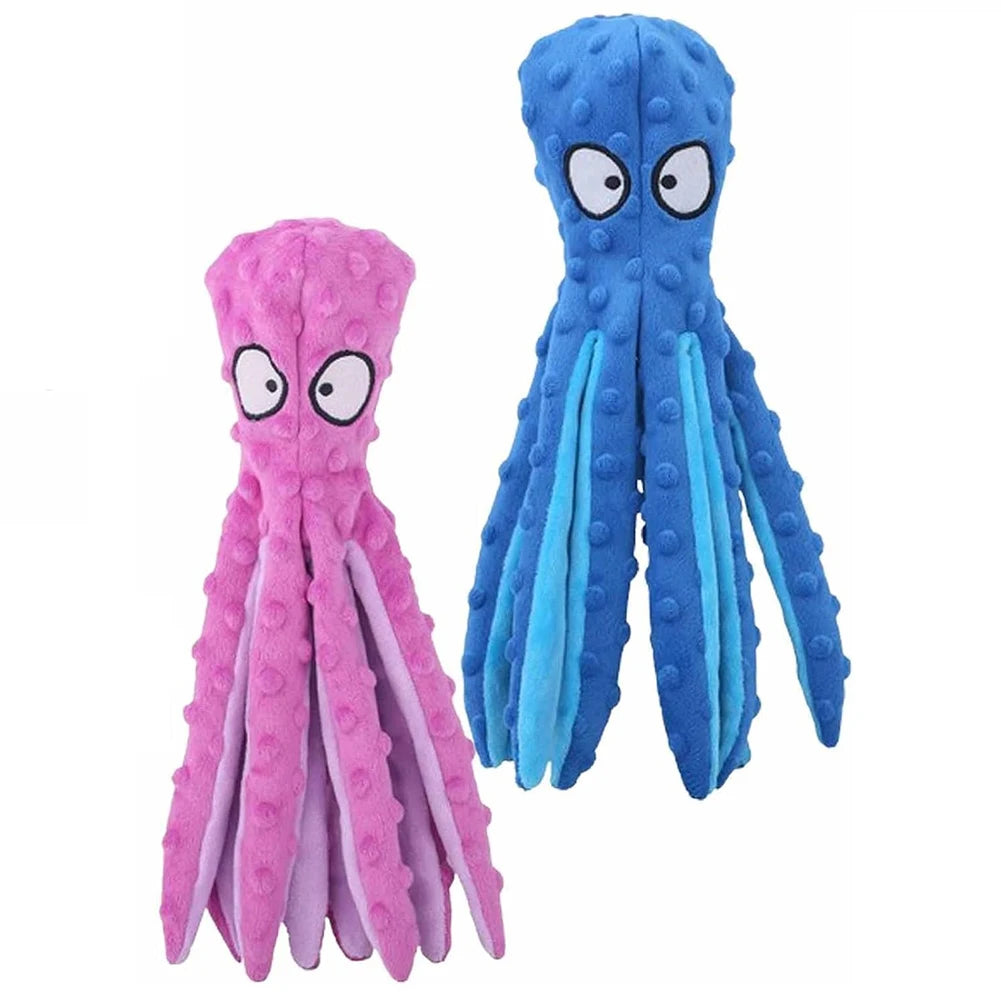 Indestructible Interactive Dog Toy, Plush Toy Octopus Bite Resistant