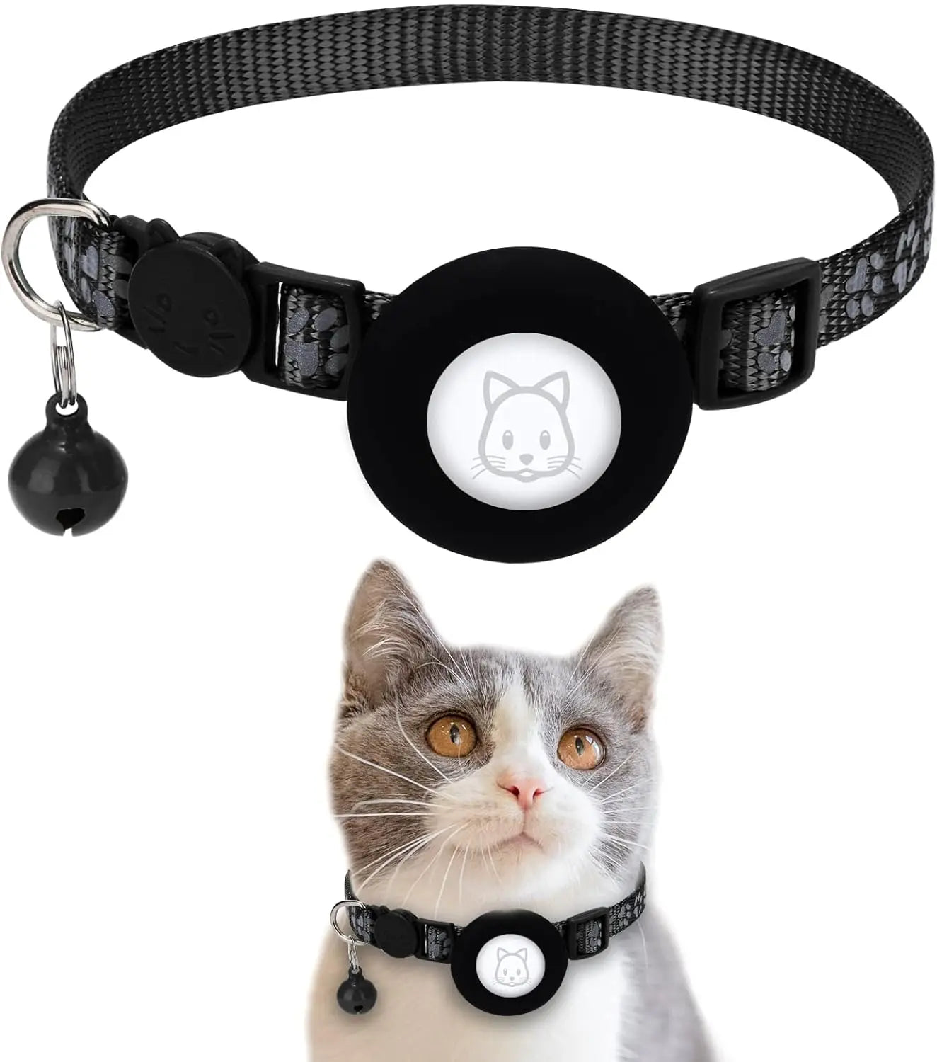 Adjustable Reflective Anti Choke Apple Airtag Collar