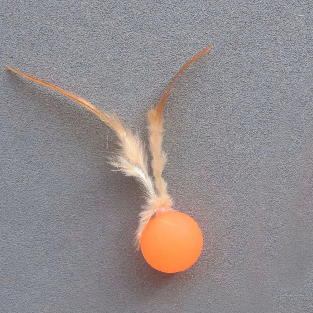 5pcs Funny Elastic Ball Interactive Toy Feather Football Toys