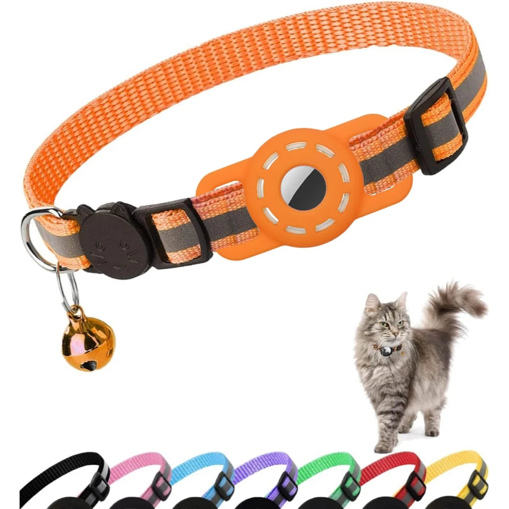 Adjustable Reflective Anti Choke Apple Airtag Collar