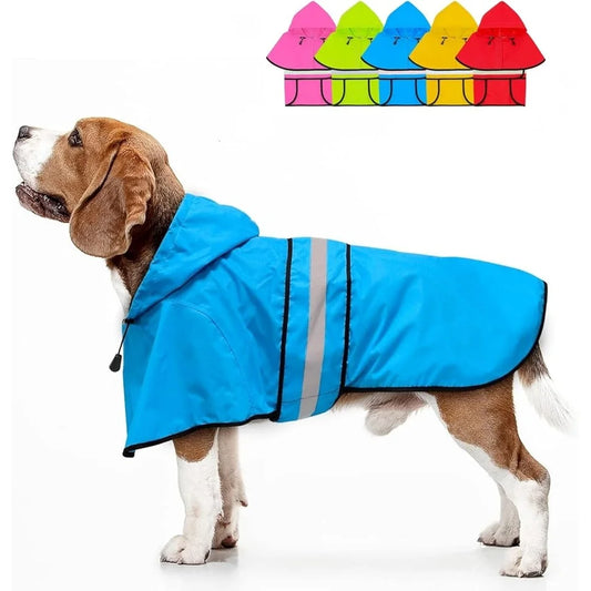 Lightweight Hooded Reflective Raincoat Adjustable