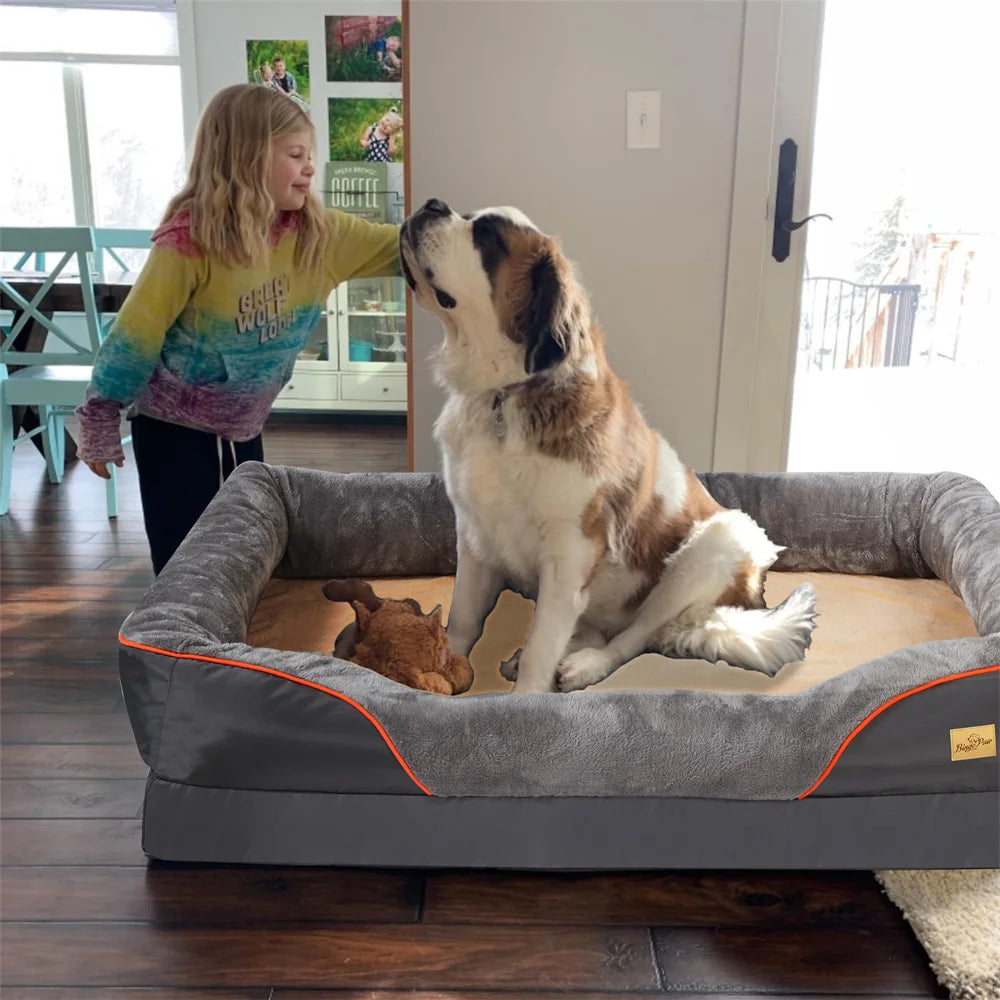 Jumbo Orthopedic Dog Bed Waterproof Elevated Cushion Removable Cover