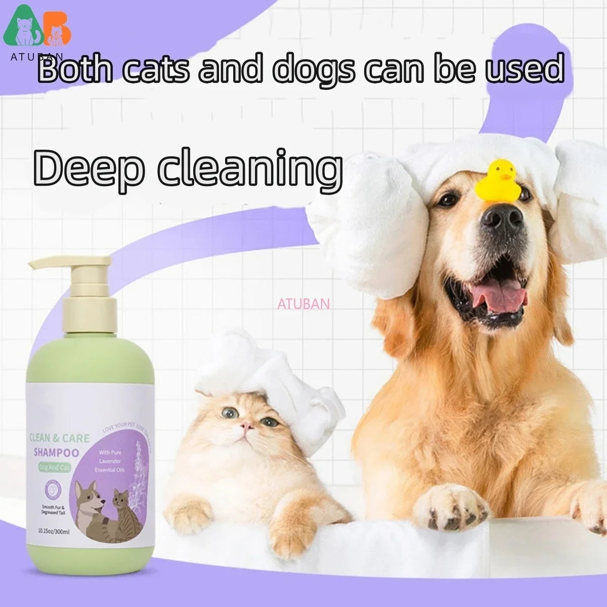 Hypoallergenic Dog Shampoo and Conditioner for Smelly Dogs,Probiotic, Royal Lavender