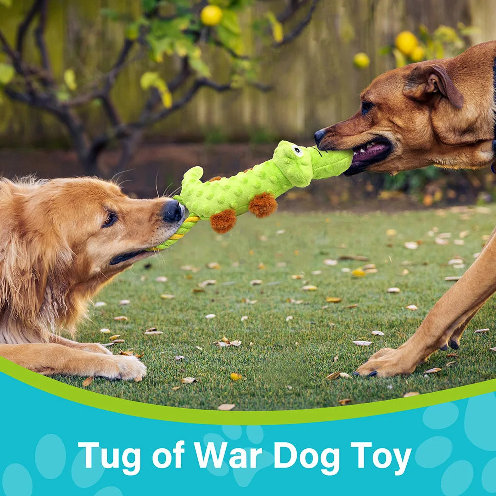 Tug of War Dog Toys Interactive Plush Puppy Squeaky Chew Toy