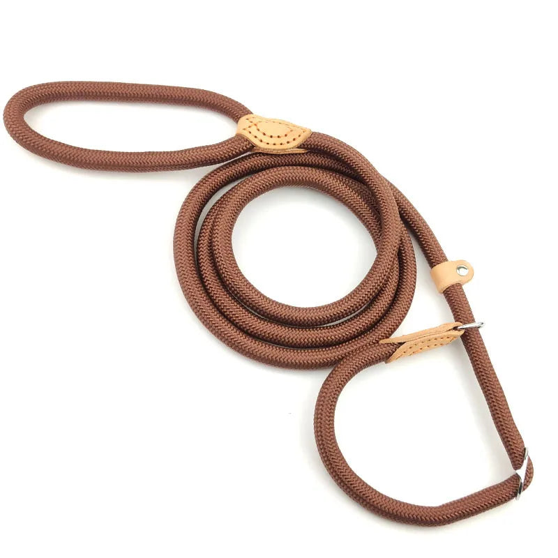 Adjustable Heavy Duty Braided Slip Rope Training Leashes for Small Medium Dogs