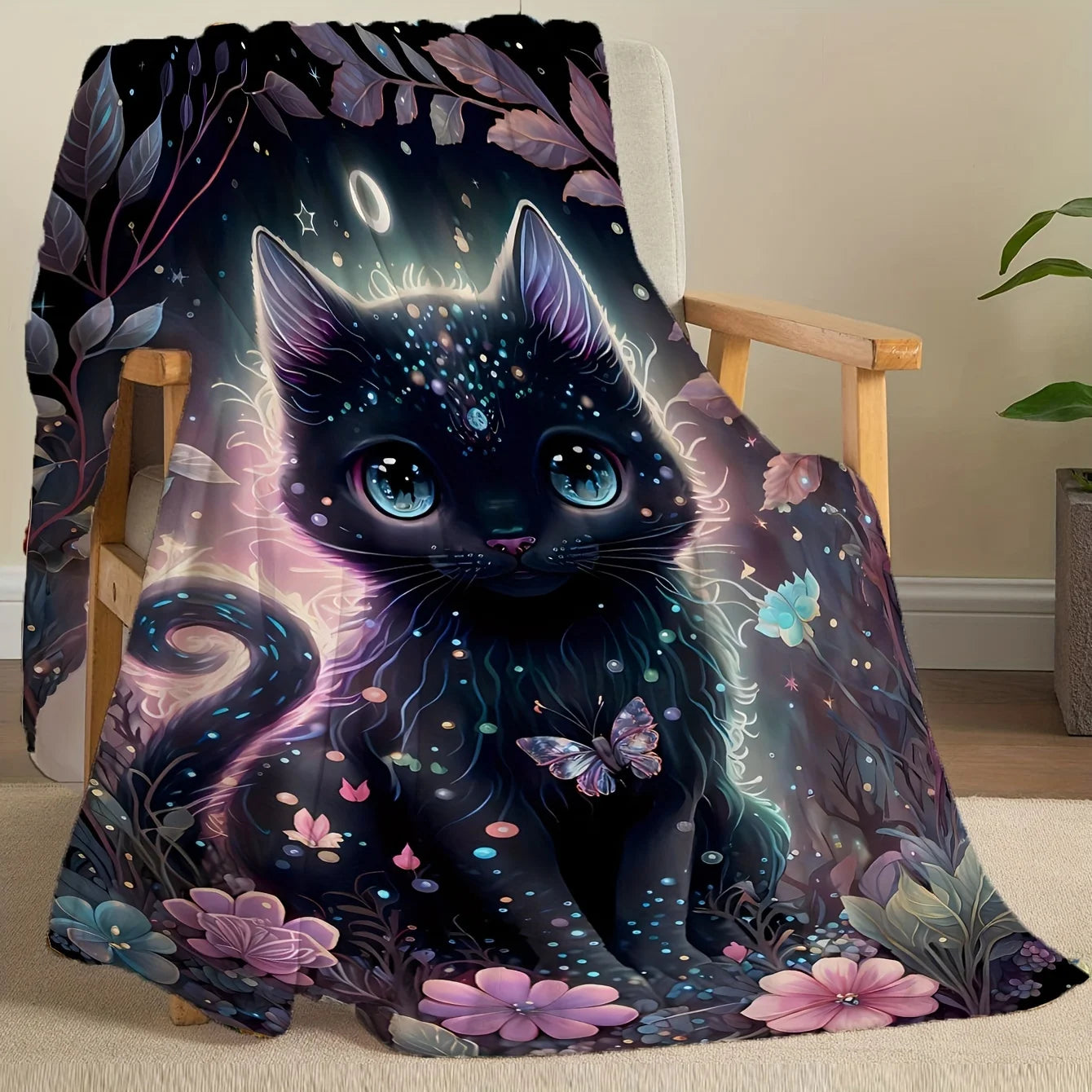 Black Cat Super Soft Flannel Blanket,