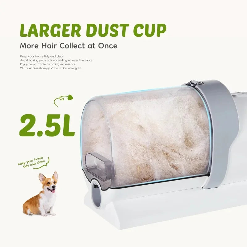 Pet Hair Vacuum for Dog Grooming, 5-In-1 Electric Clippers