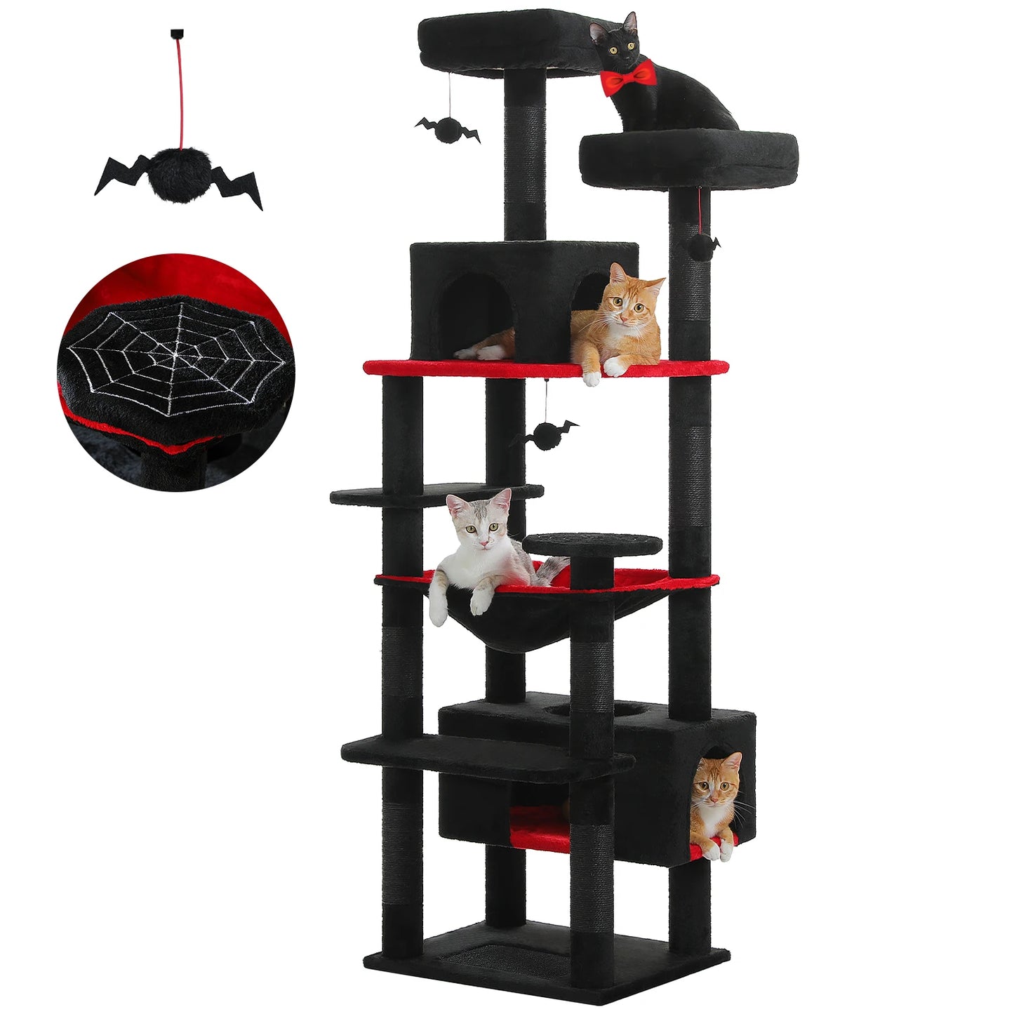 Large Cat Tree and Tower for Indoor Cats Spacious Hammock Perches