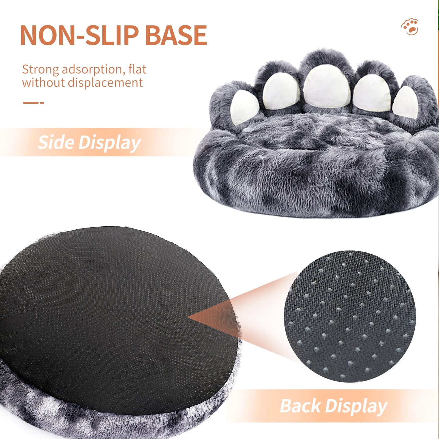 Cozy Comfy Paw Shaped Dog Bed Warm Fluffy Cushion