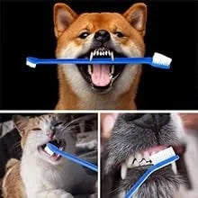 Duel Head Dog Toothbrush Dental Hygiene Clean