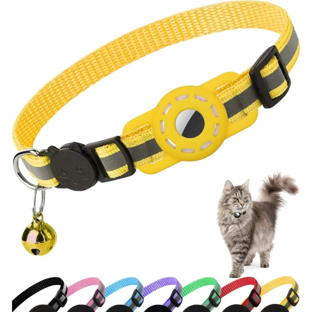 Adjustable Reflective Anti Choke Apple Airtag Collar