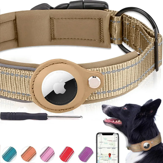 New Reflective Apple Airtag Pet Collar, Protective Waterproof Tracker