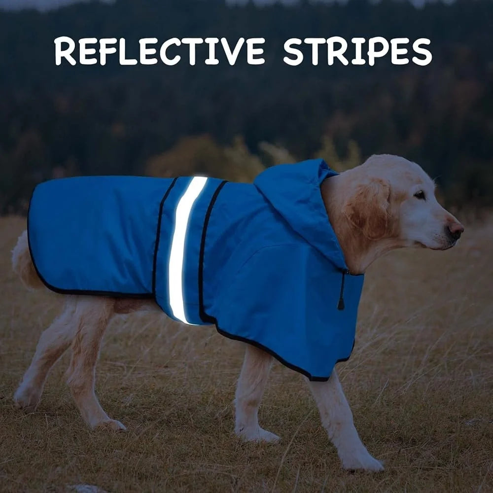 Lightweight Hooded Reflective Raincoat Adjustable